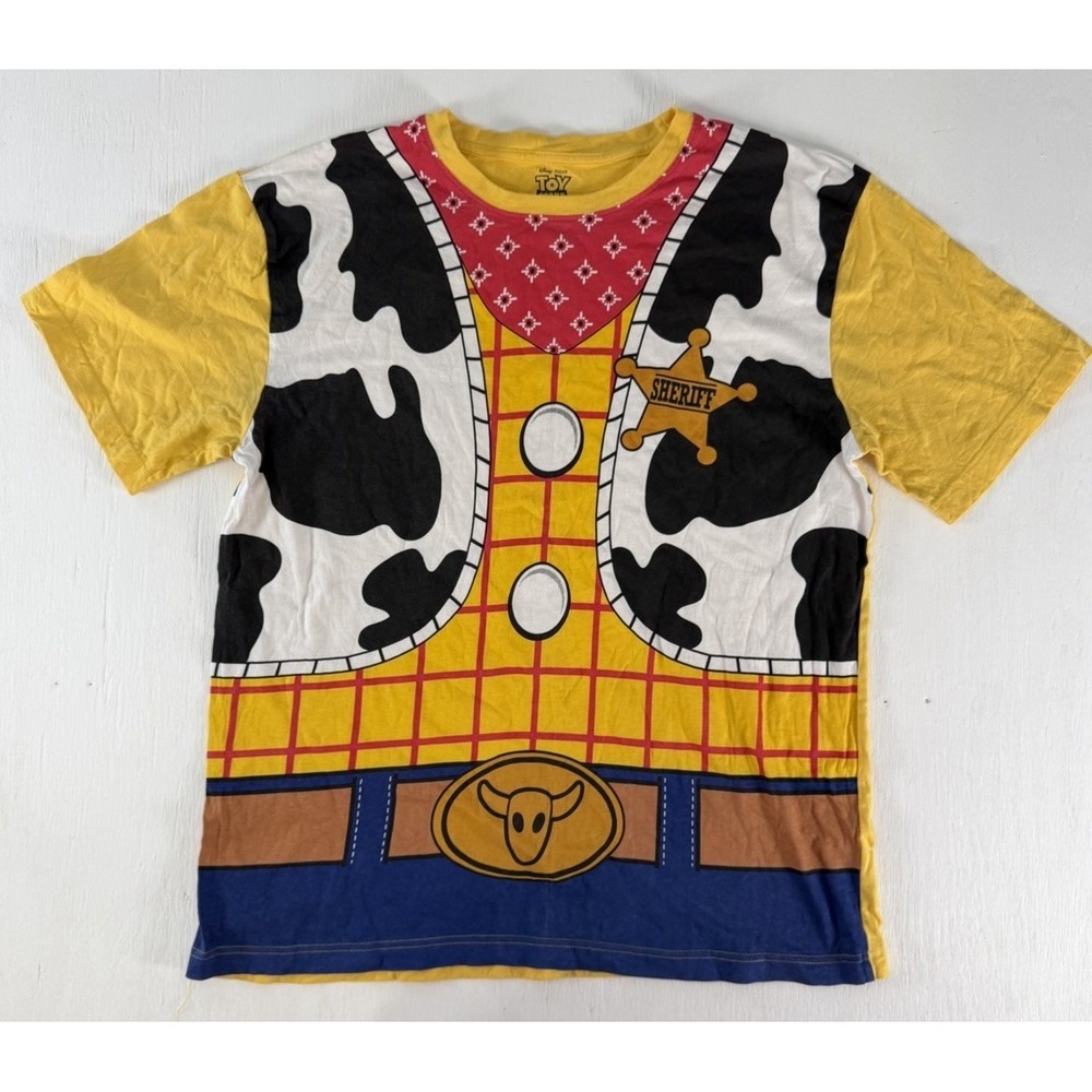 Disney World‎ Pixar Toy Story Sheriff Woody Yellow Adult T-Shirt Size L Dress Up